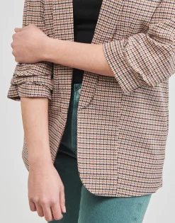 Best Pieces - PCBOSS 3/4 PRINTED BLAZER Marron