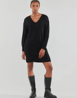 Pieces - PCJULIANA LS V-NECK KNIT DRESS NOOS BC Noir Best