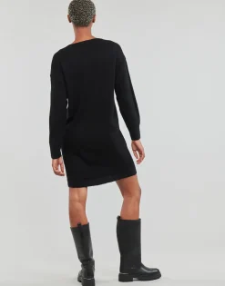 Pieces - PCJULIANA LS V-NECK KNIT DRESS NOOS BC Noir Best