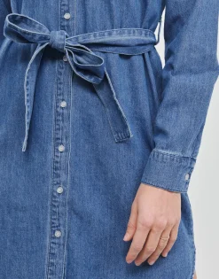 Pieces - PCOSALINA LS MIDI DNM MB DRESS