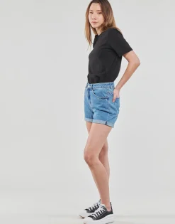 New Pieces - PCRIA SS FOLD UP SOLID TEE Noir