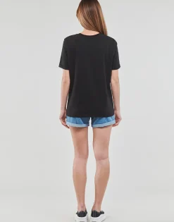 New Pieces - PCRIA SS FOLD UP SOLID TEE Noir