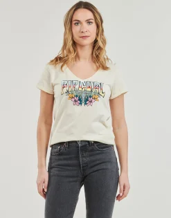 Rip Curl - BLOCK PARTY V TEE Blanc Sale