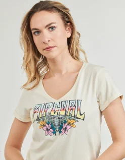 Rip Curl - BLOCK PARTY V TEE Blanc Sale