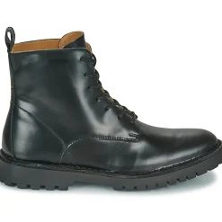 Online Selected - SLHRICKY LEATHER LACE-UP BOOT Noir