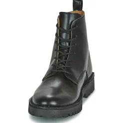 Online Selected - SLHRICKY LEATHER LACE-UP BOOT Noir