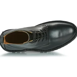 Online Selected - SLHRICKY LEATHER LACE-UP BOOT Noir