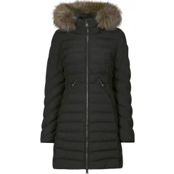 Superdry - FUJI HOODED MID FAUSSE FOURRURE Noir Outlet