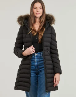 Superdry - FUJI HOODED MID FAUSSE FOURRURE Noir Outlet