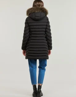 Superdry - FUJI HOODED MID FAUSSE FOURRURE Noir Outlet