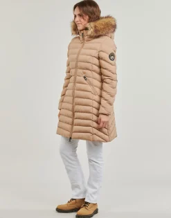 Superdry - FUJI HOODED MID FAUSSE FOURRURE Beige New