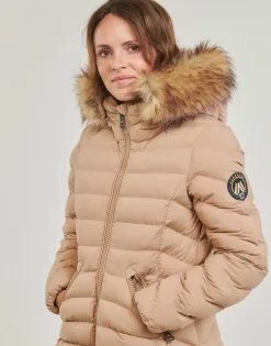 Superdry - FUJI HOODED MID FAUSSE FOURRURE Beige New