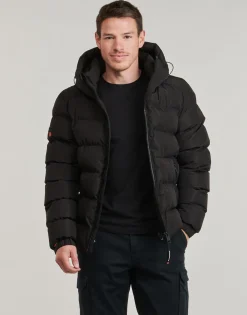 Discount Superdry - HOODED SPORTS PUFFR JACKET Noir
