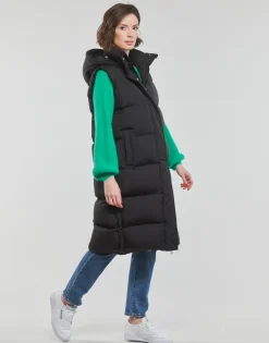 New Superdry - LONGLINE HOODED PUFFER GILET Noir