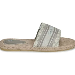 Superdry - Mules Compensées Style Espadrille En Toile Beige Clearance