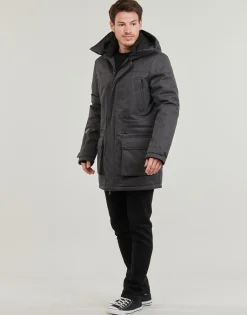 Hot Superdry - PARKA CITY TWEED Grisfoncé