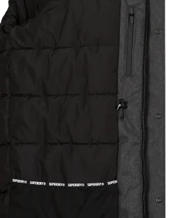 Hot Superdry - PARKA CITY TWEED Grisfoncé