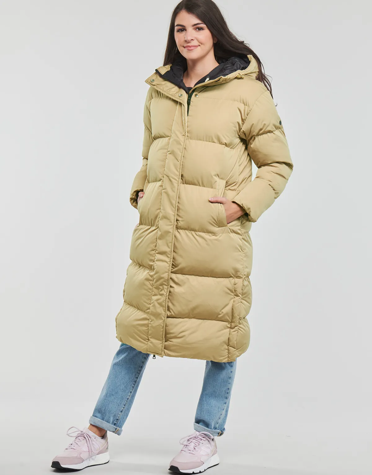 Hot Superdry - STUDIOS LONGLINE DUVET COAT ShakerBeige