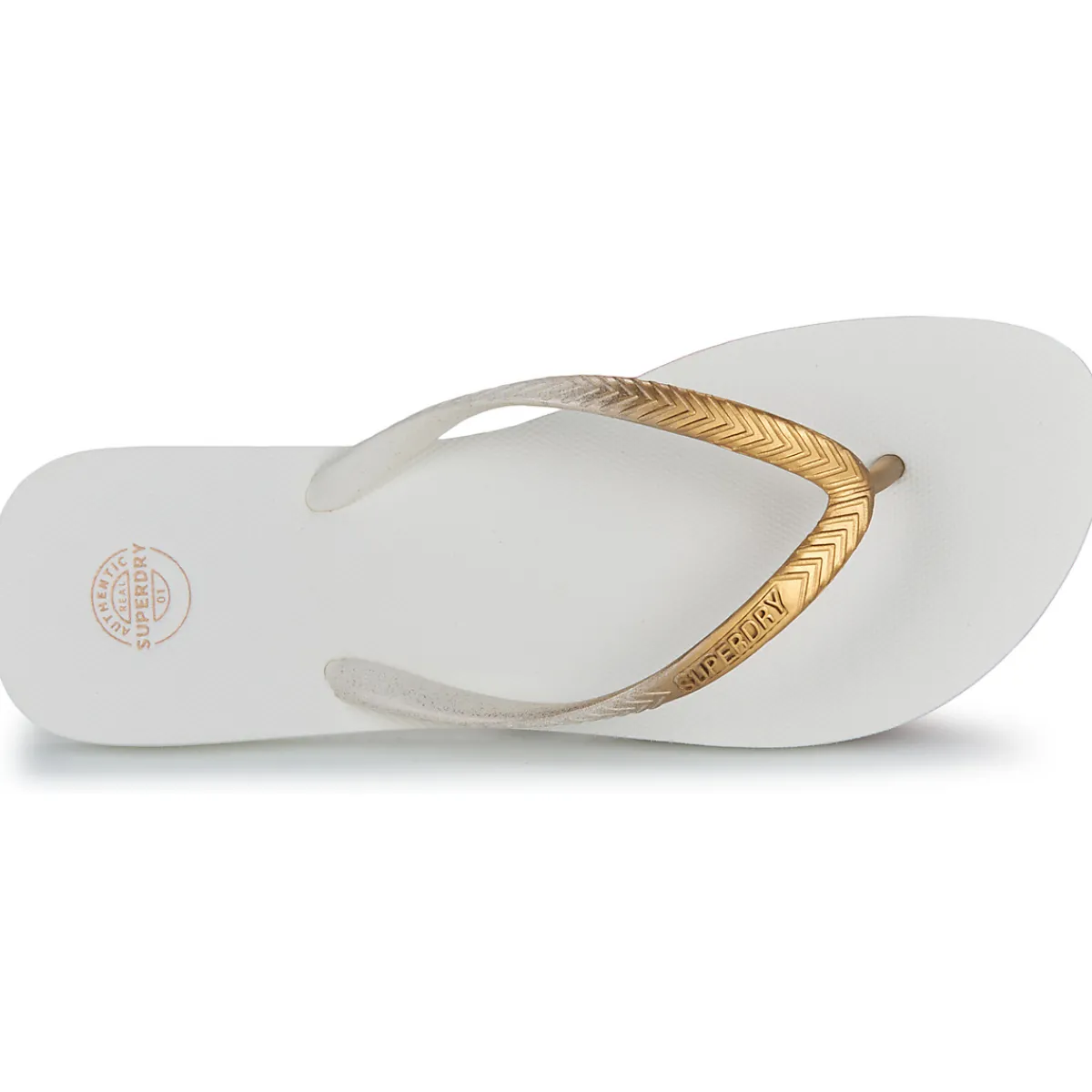 Hot Superdry - TONG METALLISEES CORE Blanc