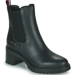 Tommy Hilfiger - ESSENTIAL MIDHEEL LEATHER BOOTIE Noir Best