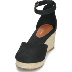 Tommy Hilfiger - FLAG CLOSED TOE MID WEDGE ESPAD Noir Outlet