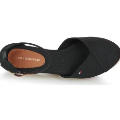 Tommy Hilfiger - FLAG CLOSED TOE MID WEDGE ESPAD Noir Outlet