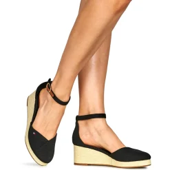 Tommy Hilfiger - FLAG CLOSED TOE MID WEDGE ESPAD Noir Outlet