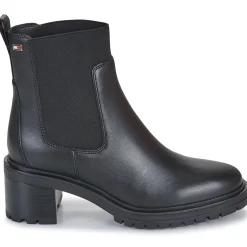 Tommy Hilfiger - FLAG MID HEEL LEATHER CHELSEA Noir Online