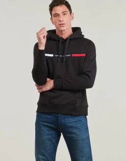 Discount Tommy Hilfiger - HILFIGER CHEST INSERT HOODY Marine