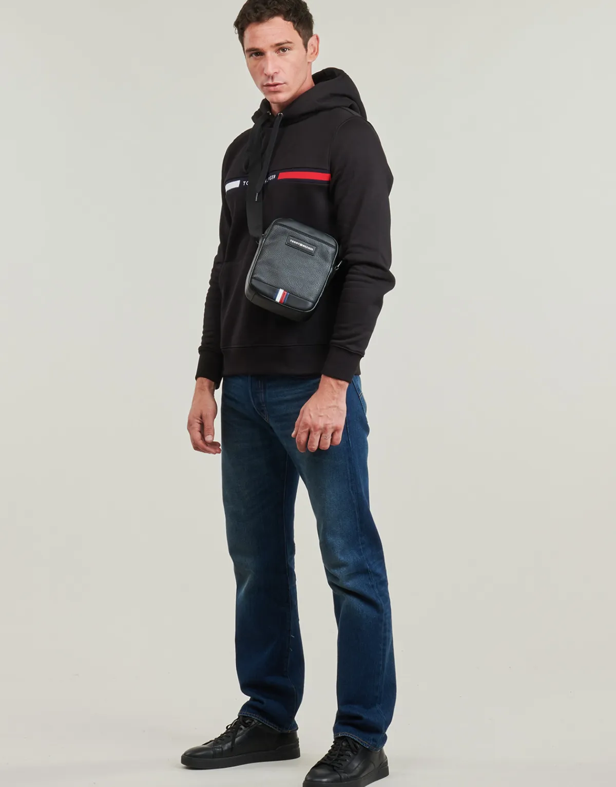 Discount Tommy Hilfiger - HILFIGER CHEST INSERT HOODY Marine