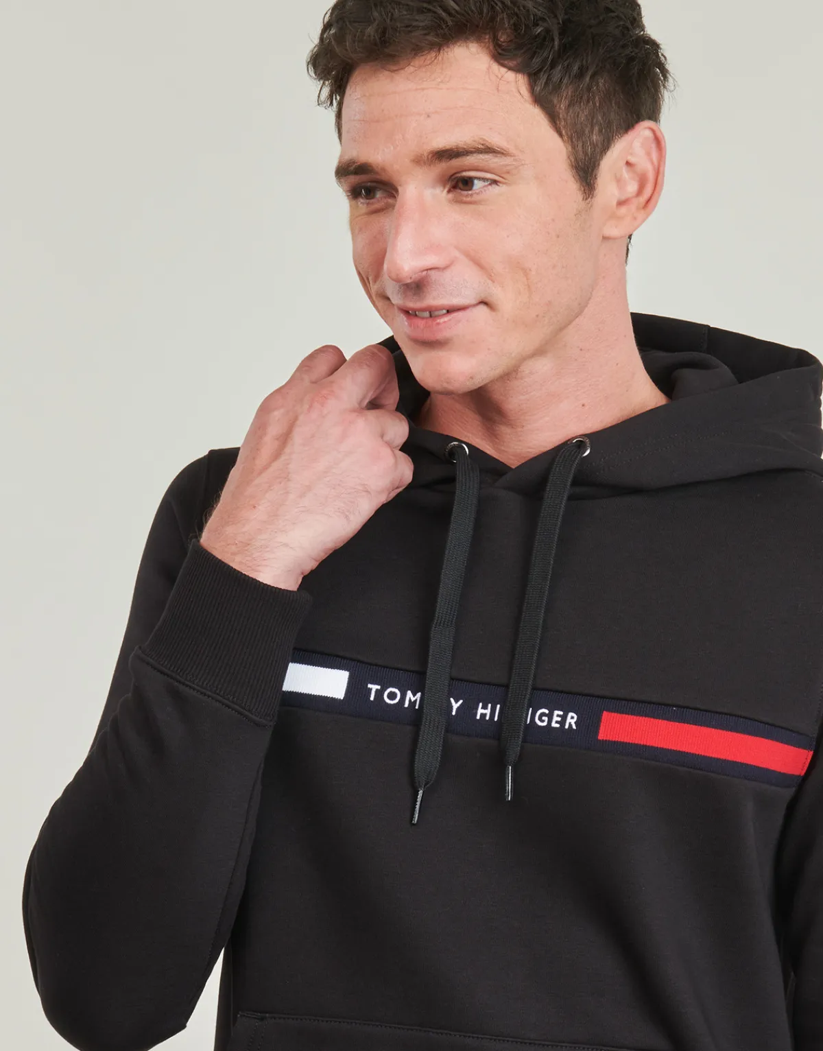Discount Tommy Hilfiger - HILFIGER CHEST INSERT HOODY Marine