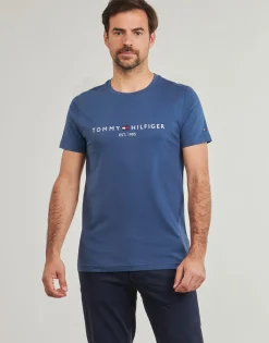 Tommy Hilfiger - LOGO TEE Bleu Online