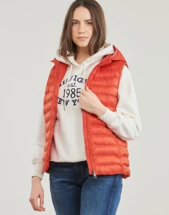Tommy Hilfiger - LW PADDED GLOBAL STRIPE VEST Rouge Clearance