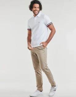 Tommy Hilfiger - MONOTYPE FLAG CUFF SLIM FIT POLO Blanc Hot