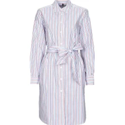 Tommy Hilfiger - ORG CO GBL STP KNEE SHIRT DRESS Blanc