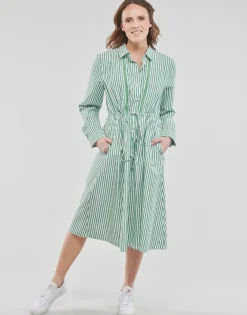 Tommy Hilfiger - ORG CO STRIPE MIDI SHIRT-DRESS