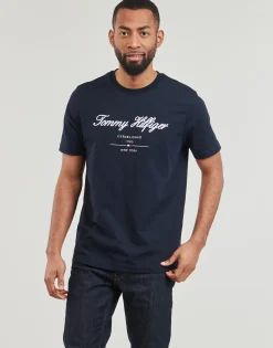 Tommy Hilfiger - SCRIPT LOGO TEE Marine Hot