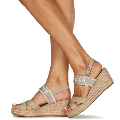Tommy Hilfiger - SEASONAL WEBBING MID WEDGE Beige Hot