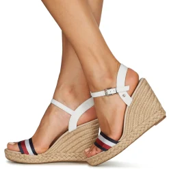 Tommy Hilfiger - SHIMMERY RIBBON HIGH WEDGE Blanc Hot