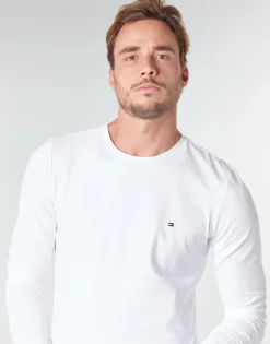 Sale Tommy Hilfiger - STRETCH SLIM FIT LONG SLEEVE TEE Blanc