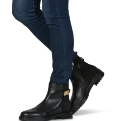 Tommy Hilfiger - TH LOGO LEATHER MIX CHELSEA Noir