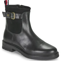 Tommy Hilfiger - THERMO MATERIAL MIX BELT BOOTIE Noir New