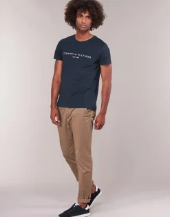 Tommy Hilfiger - TOMMY FLAG HILFIGER TEE Marine Clearance