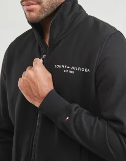 Online Tommy Hilfiger - TOMMY LOGO ZIP THRU STAND COLLAR Noir