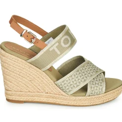 Hot Tommy Hilfiger - TOMMY WEBBING HIGH WEDGE SANDAL Kaki