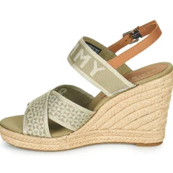 Hot Tommy Hilfiger - TOMMY WEBBING HIGH WEDGE SANDAL Kaki