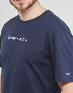 Tommy Jeans - TJM CLASSIC LINEAR LOGO TEE Marine Best