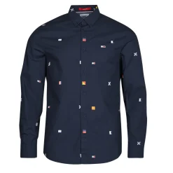 Tommy Jeans - TJM CLSC FLAG CRITTER SHIRT Marine