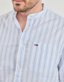 Clearance Tommy Jeans - TJM MAO STRIPE LINEN BLEND SHIRT