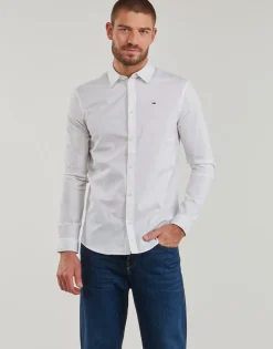 Tommy Jeans - TJM ORIGINAL STRETCH SHIRT Blanc